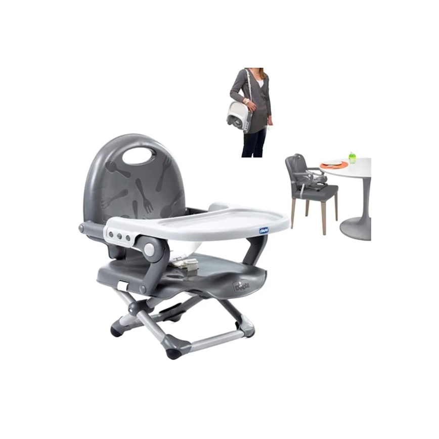 Chicco - Lasten kannettava tuolin korokeistuin POCKET SNACK harmaa