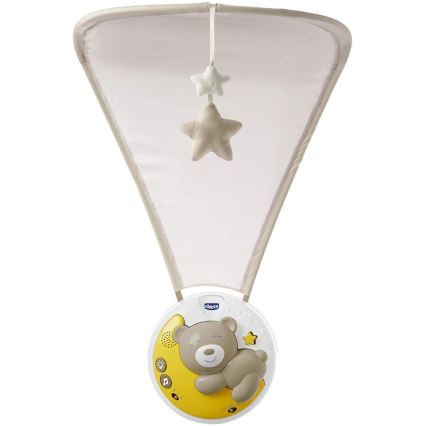 Chicco - Lasten sängyn yläpuolinen projektori melodialla 3in1 NEXT2MOON 3xAA harmaa