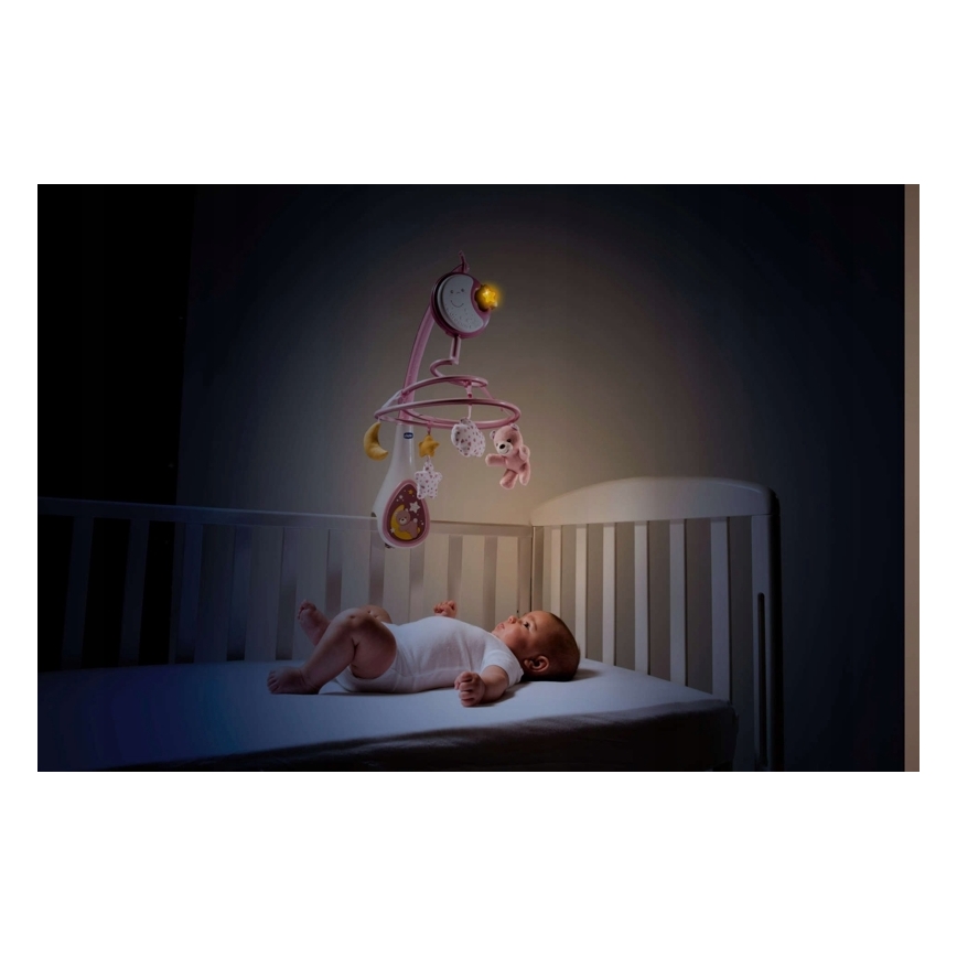 Chicco - Pinnasänky mobile melodialla 3in1 NEXT2DREAMS 3xAA pinkki
