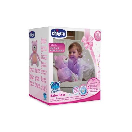 Chicco - Projektori melodialla BABY BEAR 3xAAA pinkki