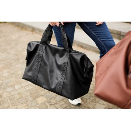 Childhome - Vaihtolaukku MOMMY BAG LEATHER musta