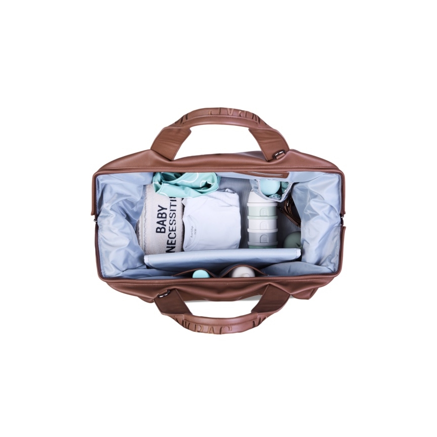 Childhome - Vaihtolaukku MOMMY BAG LEATHER ruskea