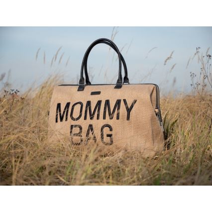 Childhome - Vaihtolaukku MOMMY BAG RAFFIA LOOK beige