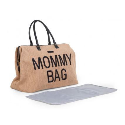 Childhome - Vaihtolaukku MOMMY BAG RAFFIA LOOK beige
