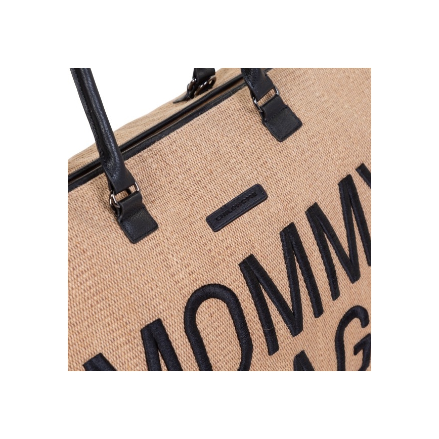 Childhome - Vaihtolaukku MOMMY BAG RAFFIA LOOK beige