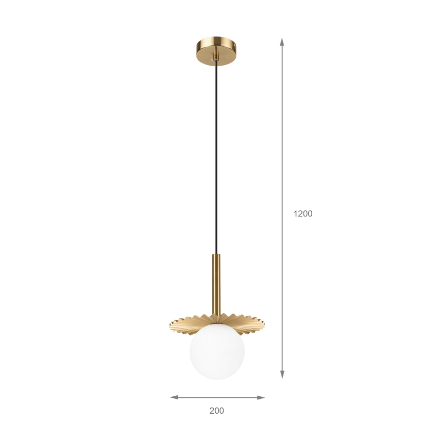 CHITA-riippuvalaisin kaapelilla 1xG9/5W/230V, kultainen