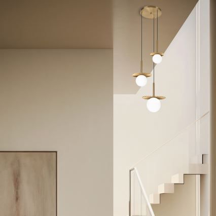 CHITA riippuvalaisin kaapelilla 3xG9/5W/230V, kultainen