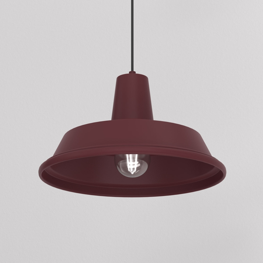 CLASS-riippuvalaisin kaapelilla 1xE27/15W/230V, burgundinpunainen