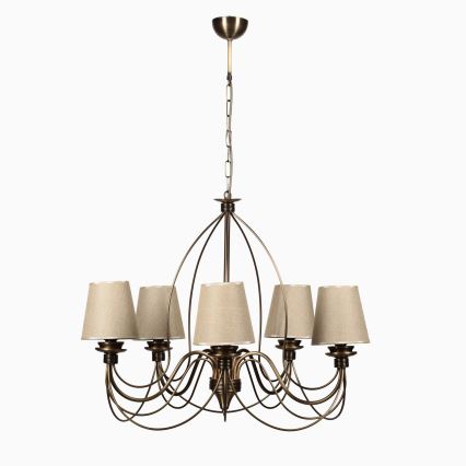 CLASSIC-kattokruunu ketjulla 5xE14/40W/230V pronssi/beige