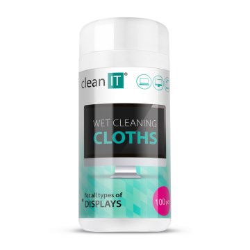 CLEAN IT CL-141 - Märkäpuhdistusliinat näytönpuhdistukseen 100 kpl