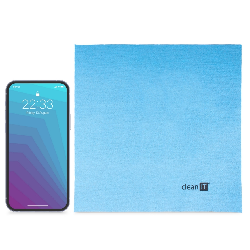 CLEAN IT CL-710 - Mikrokuitupuhdistusliina 19x19 cm sininen