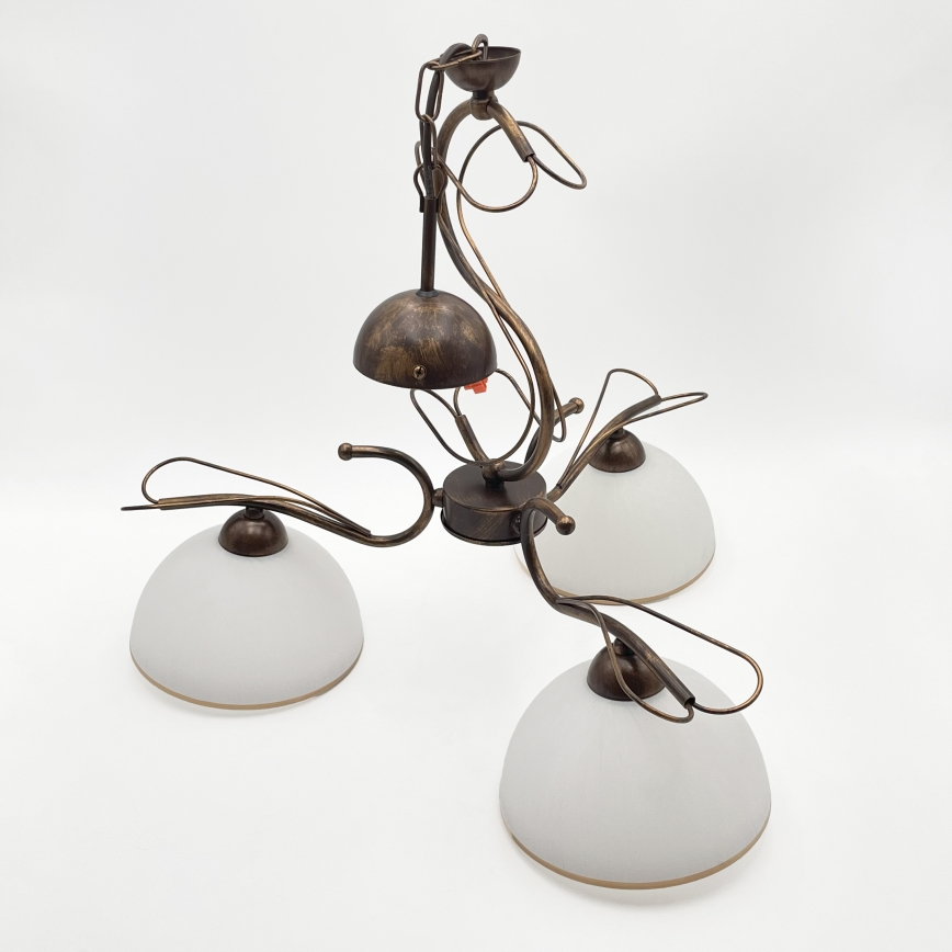 COBRA varrellinen kattokruunu 3xE27/60W/230V pronssi/patina