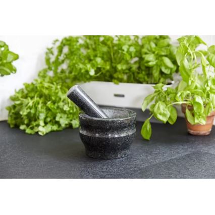 Cole&Mason - Graniittimortteli ja nuija GRANITE halkaisija 18 cm graniitti/musta