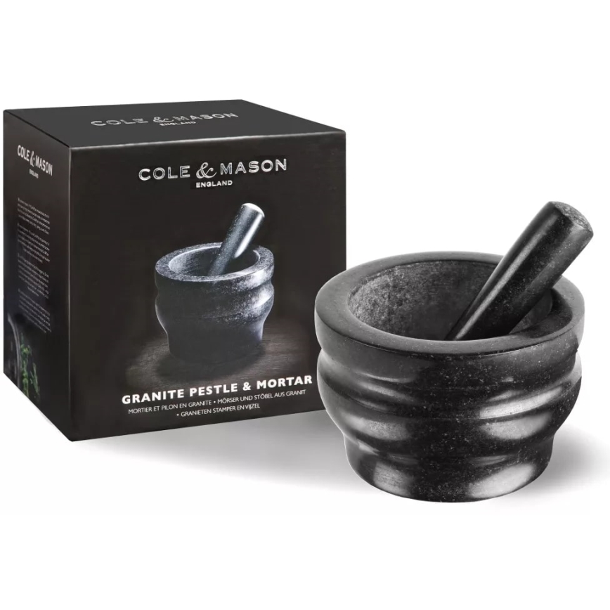 Cole&Mason - Graniittimortteli ja nuija GRANITE halkaisija 18 cm graniitti/musta