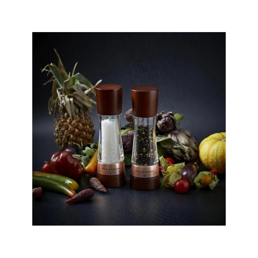 Cole&Mason - Suola- ja pippurimylly setti DERWENT 2 kpl 19 cm pyökki/ruskea