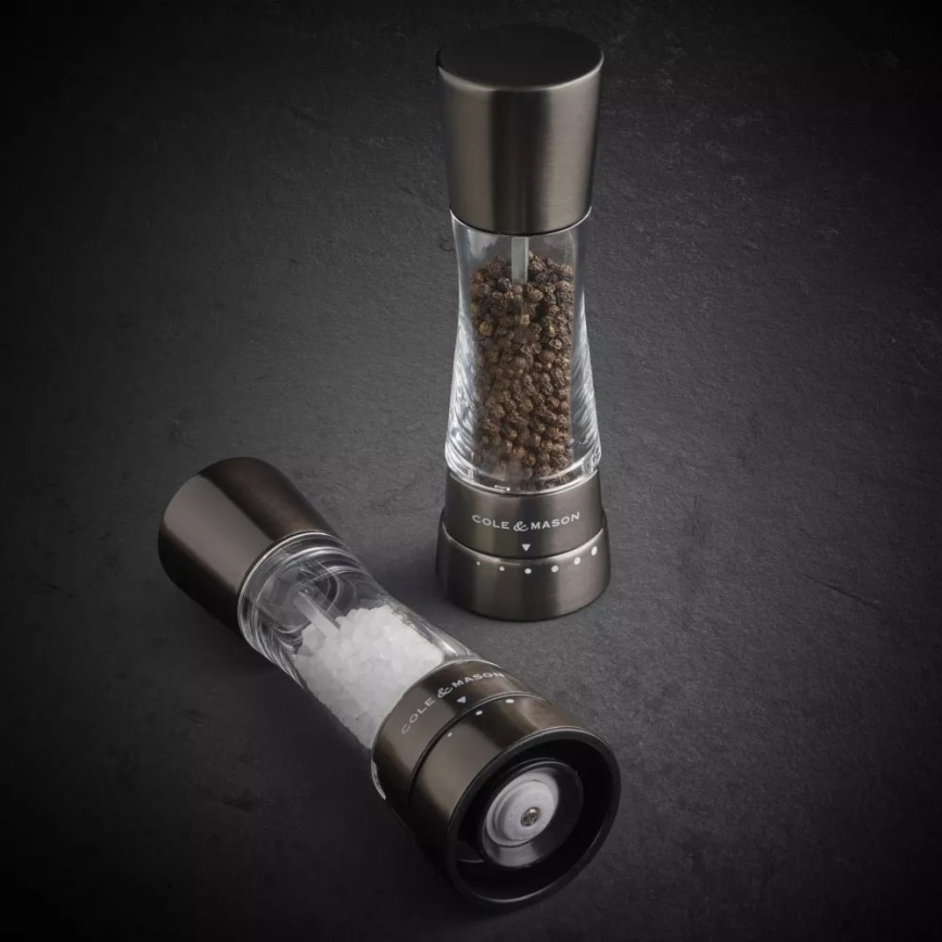 Cole&Mason - Suola- ja pippurimyllysetti DERWENT 2 kpl 19 cm antrasiitti