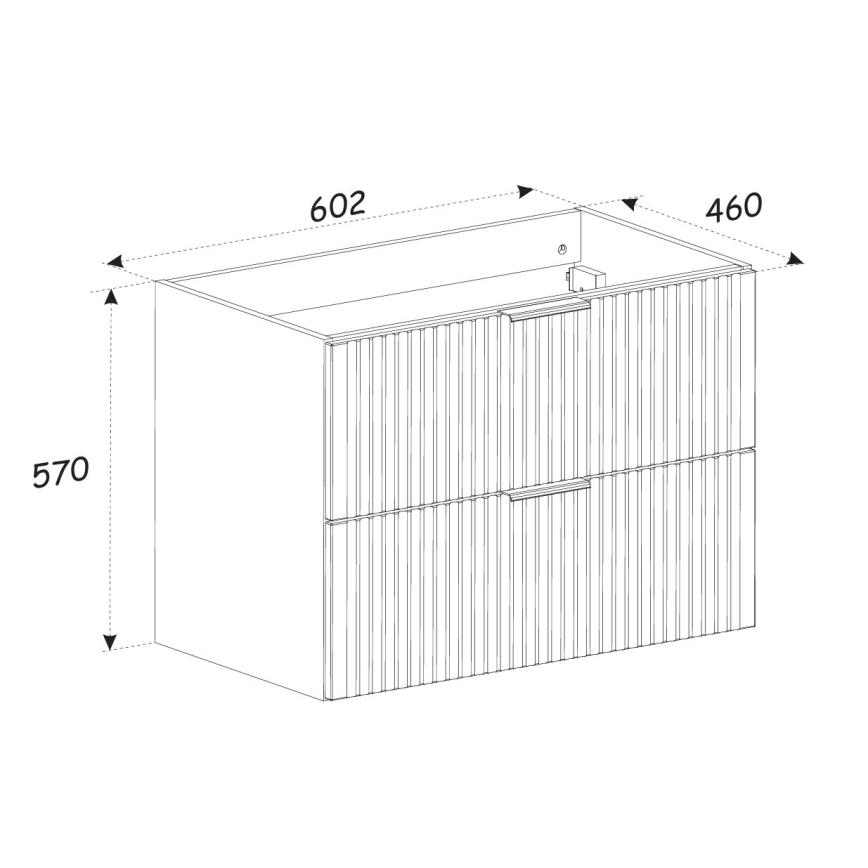 COMAD ADEL WHITE 82-60-B-2S - Kylpyhuoneen allaskaappi ADEL 57x60,2 cm valkoinen