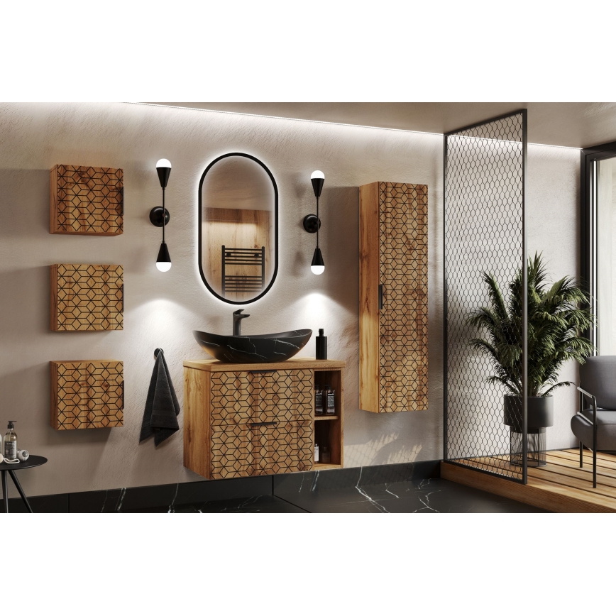 COMAD UN-LENA-MB2 - LENA tasoon asennettava pesuallas 61,5x36 cm keramiikka/matamusta