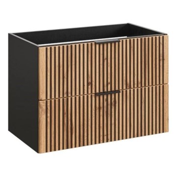 COMAD XILO BLACK WOTAN 82-80-D-2S - Allaskaappi XILO 57x80,2 cm musta/Wotan-tammi