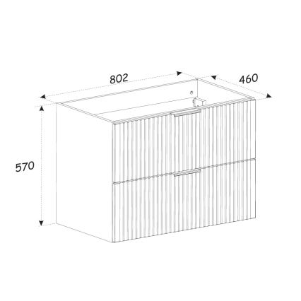 COMAD XILO BLACK WOTAN 82-80-D-2S - Allaskaappi XILO 57x80,2 cm musta/Wotan-tammi