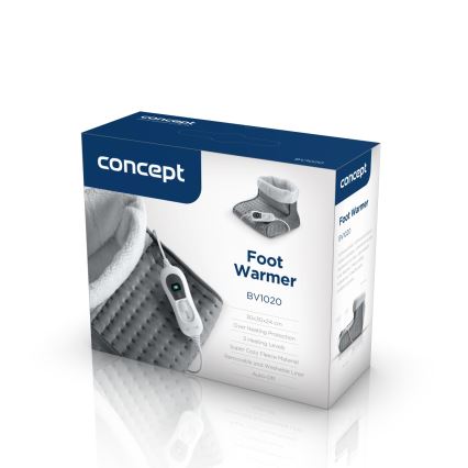 Concept BV1020 - Sähköinen lämmitettävä jalkatyyny 100W/230V 30x30 cm harmaa/valkoinen
