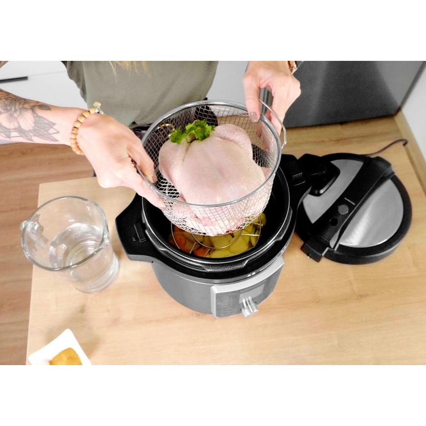 Concept CK8000 - Monitoiminen sähköinen painekeitin ja kuumailmafriteeraus 5,6 l, 11 toimintoa, 1500 W/230 V, musta