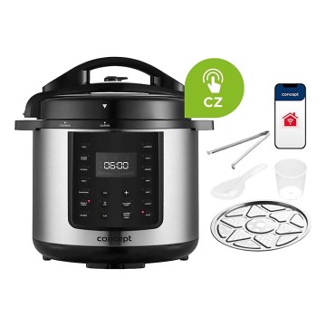 Concept CK8001 - Monitoiminen sähköinen painekeitin 5,6 l, 1000 W/230 V, Wi-Fi, ruostumaton teräs