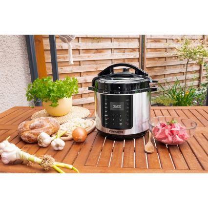 Concept CK8001 - Monitoiminen sähköinen painekeitin 5,6 l, 1000 W/230 V, Wi-Fi, ruostumaton teräs