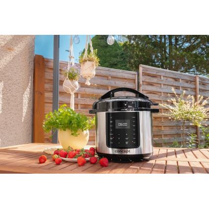 Concept CK8001 - Monitoiminen sähköinen painekeitin 5,6 l, 1000 W/230 V, Wi-Fi, ruostumaton teräs