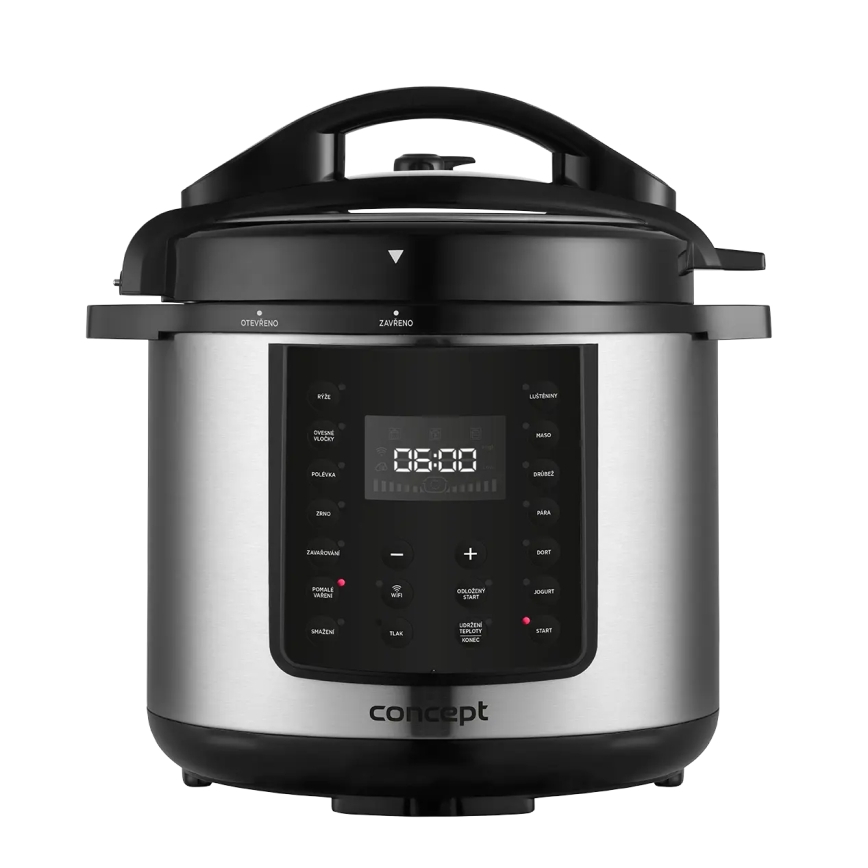 Concept CK8001 - Monitoiminen sähköinen painekeitin 5,6 l, 1000 W/230 V, Wi-Fi, ruostumaton teräs