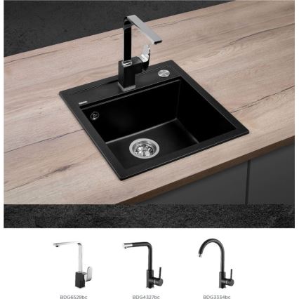 Concept DG00C50BC - Keittiöallas CUBIS 49x51 cm graniitti/musta