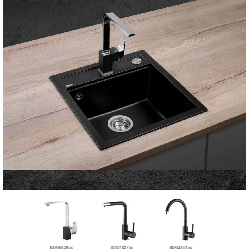 Concept DG00C50BC - Keittiöallas CUBIS 49x51 cm graniitti/musta