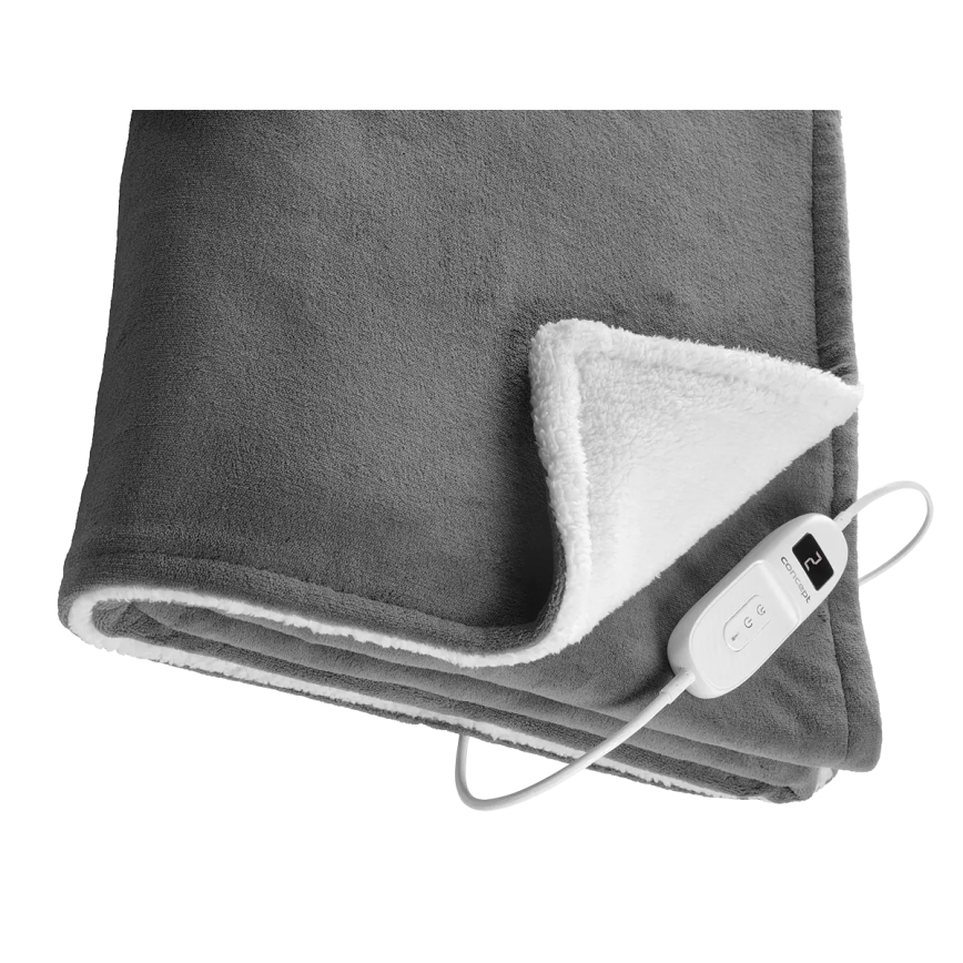 Concept DV7420 - Sähköinen lämpöpeitto 160W/230V 180x130 cm harmaa/valkoinen