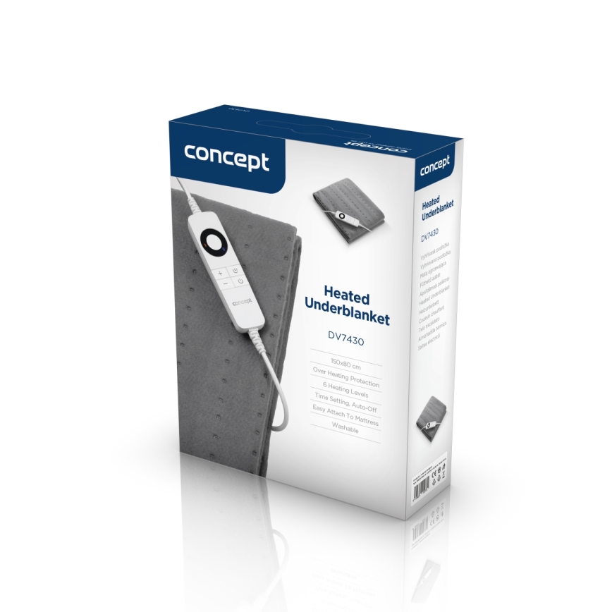 Concept DV7430 - Sähköinen lämmitysmatto 100W/230V 150x80 cm harmaa