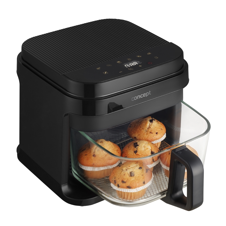 Concept FR5500 - Air Fryer GLASS & FAST 5,5 l 1200W/230V musta