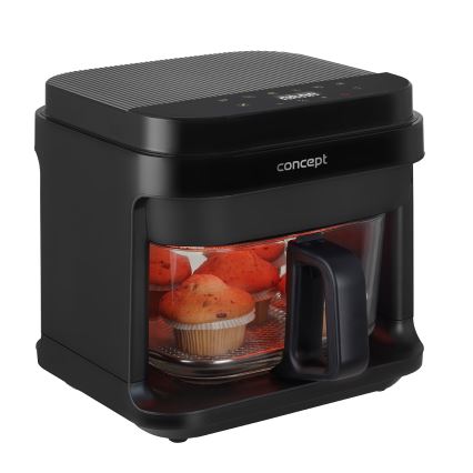 Concept FR5500 - Air Fryer GLASS & FAST 5,5 l 1200W/230V musta