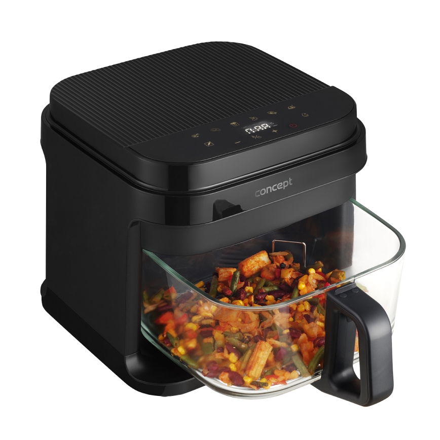 Concept FR5500 - Air Fryer GLASS & FAST 5,5 l 1200W/230V musta