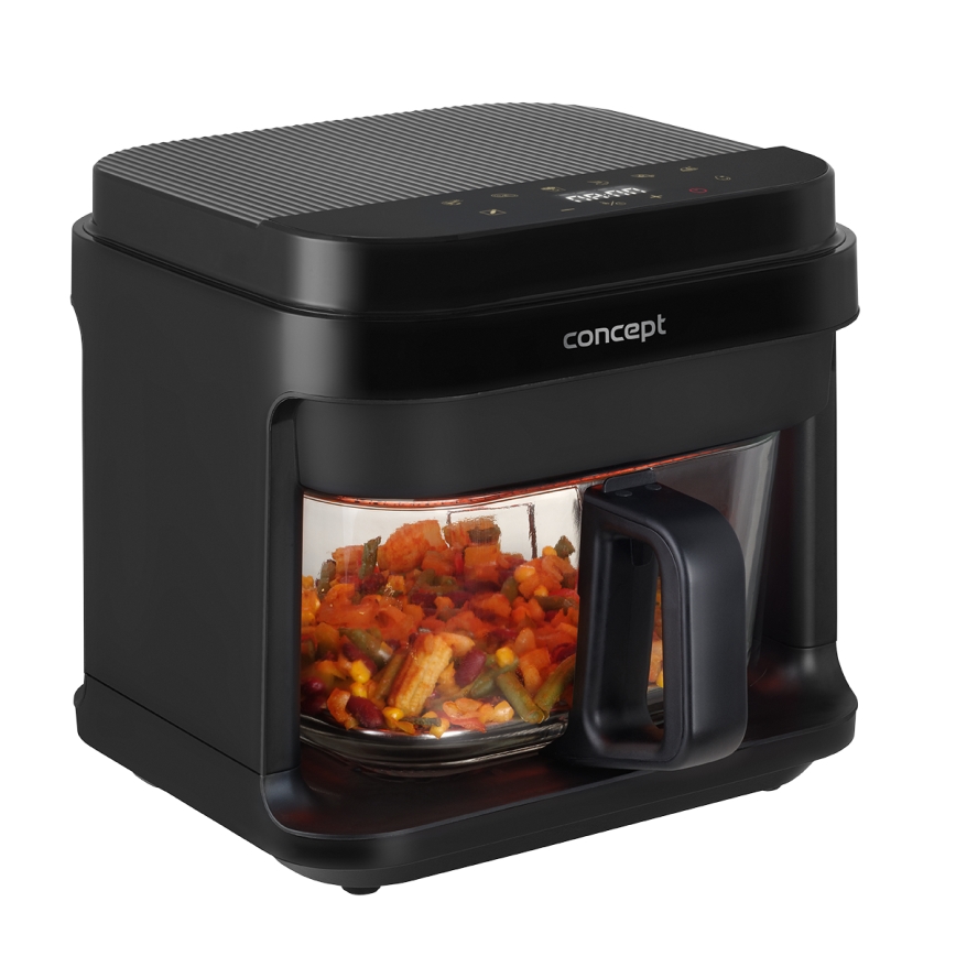 Concept FR5500 - Air Fryer GLASS & FAST 5,5 l 1200W/230V musta