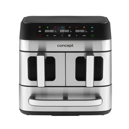 Concept FR9000 - Kuumailmafriteerauslaite PIZZA TRIO 18,5 l 2700W/230V ruostumaton teräs/musta