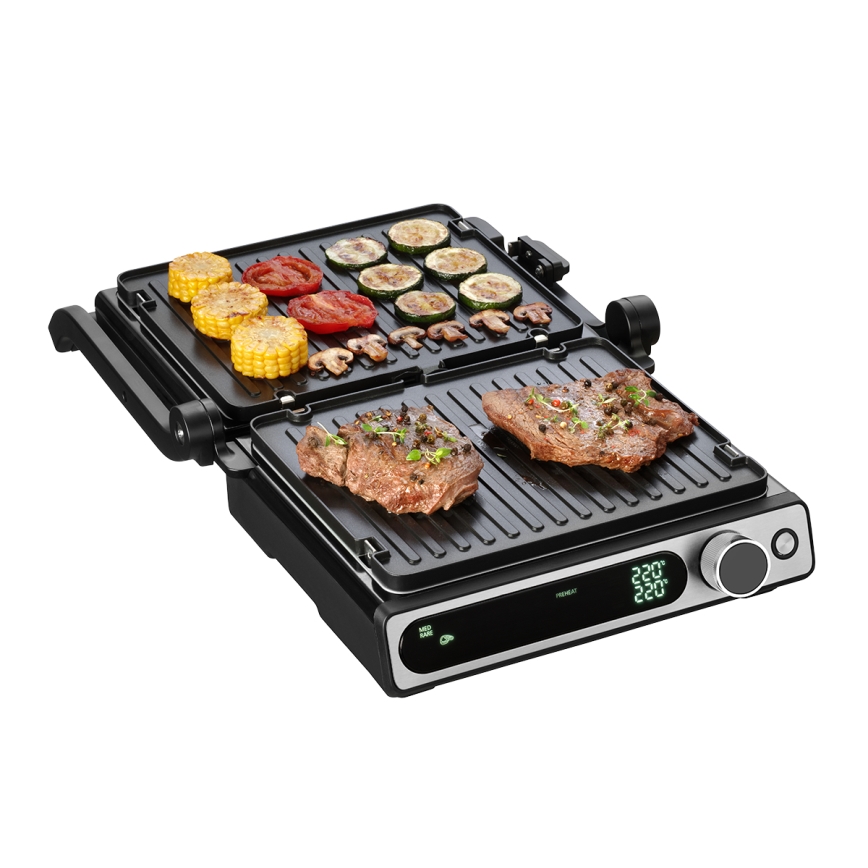 Concept ge3500 - Kontaktigrilli lämpötila-anturin kanssa 2000W/230V musta