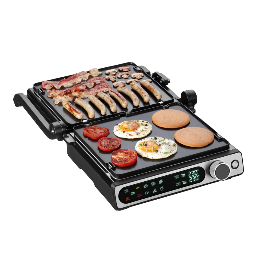 Concept ge3500 - Kontaktigrilli lämpötila-anturin kanssa 2000W/230V musta