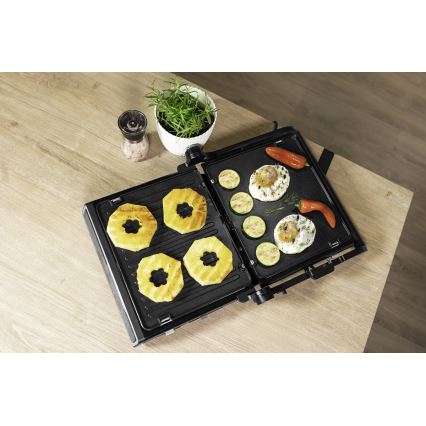 Concept ge3550 - Kontaktigrilli lämpötila-anturin kanssa 2000W/230V musta