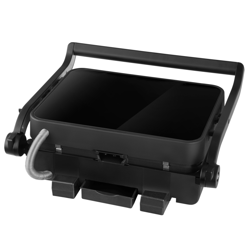 Concept ge3600 - Kontaktigrilli lämpötila-anturin kanssa GLASS 2000W/230V musta