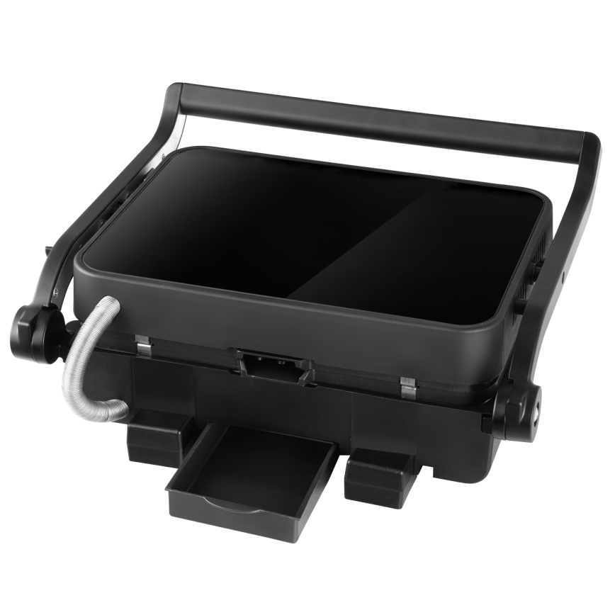 Concept ge3600 - Kontaktigrilli lämpötila-anturin kanssa GLASS 2000W/230V musta