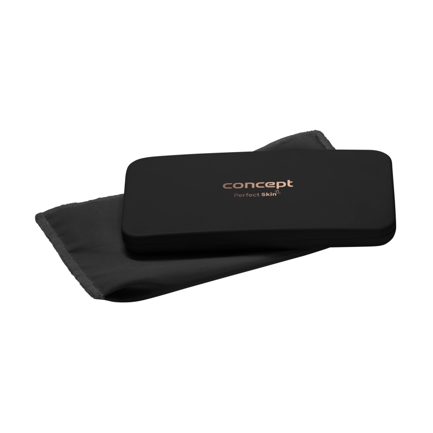 Concept KZ2020 - LED taskukokoinen meikkipeili PERFECT SKIN LED/1,5W/5V 4500-5500K 300 mAh musta