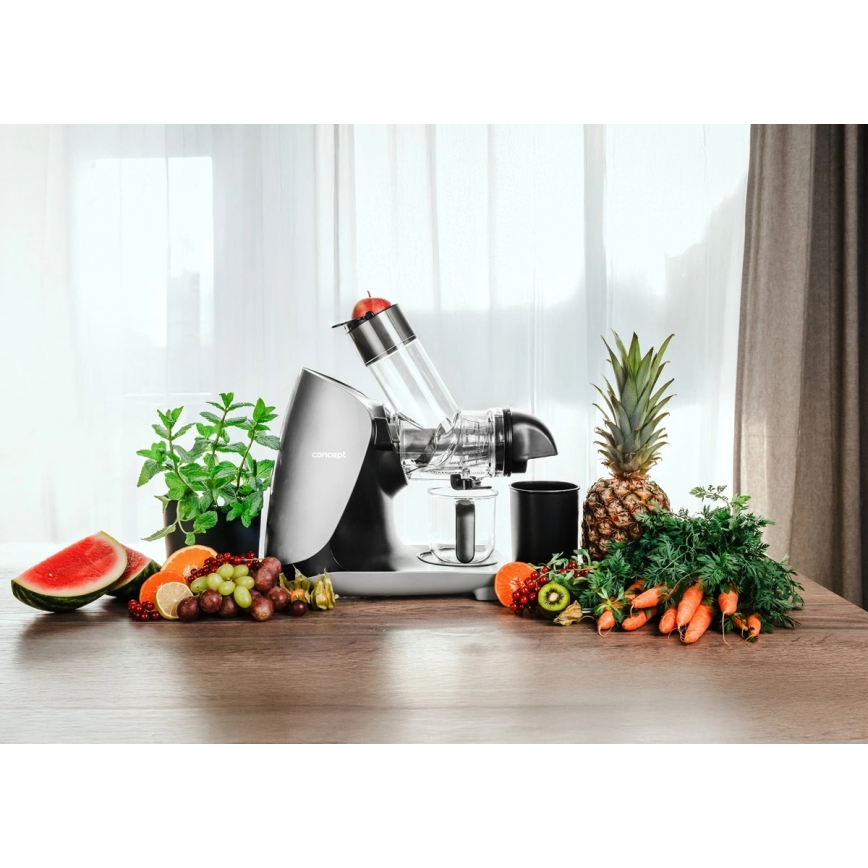 Concept LO7250 - Vaakasuuntainen ruuvimehulinko 200 W/230 V, musta/ruostumaton teräs