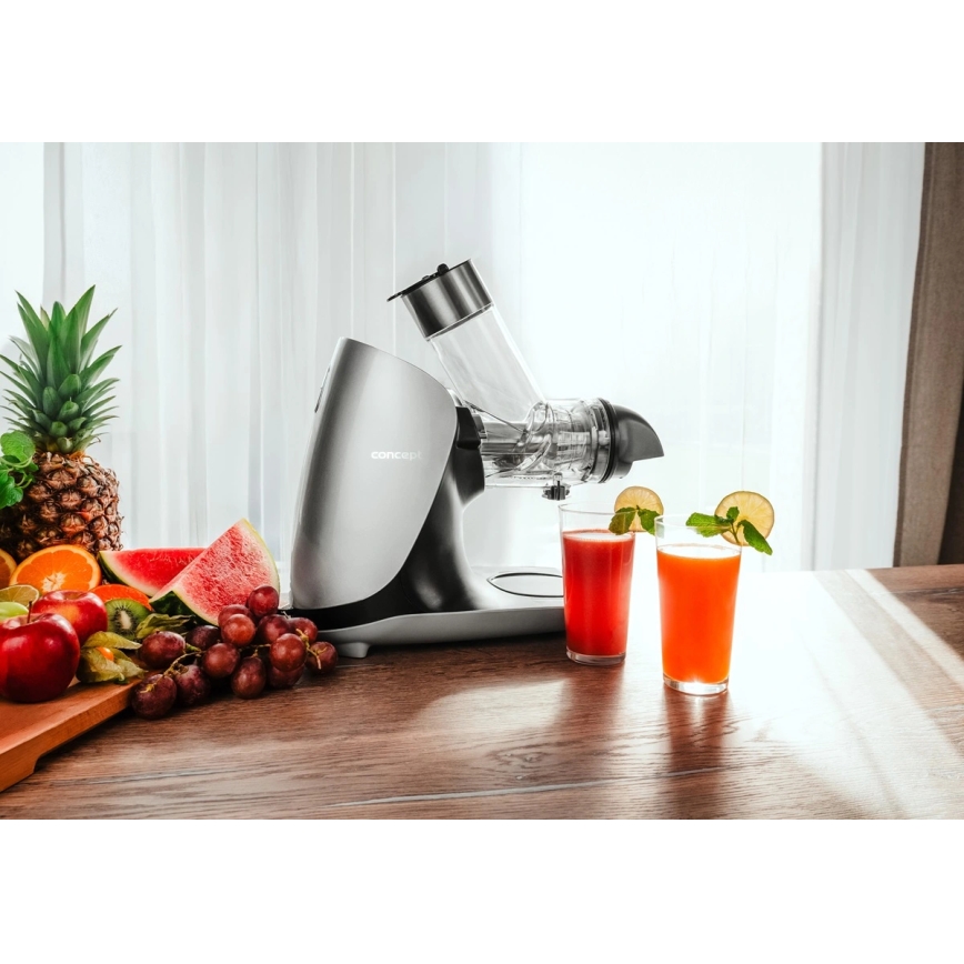 Concept LO7250 - Vaakasuuntainen ruuvimehulinko 200 W/230 V, musta/ruostumaton teräs