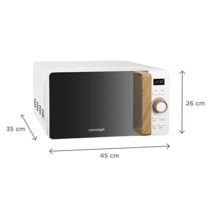 Concept MT4420wh - 800 W/230 V mikroaaltouuni, 20 l, valkoinen