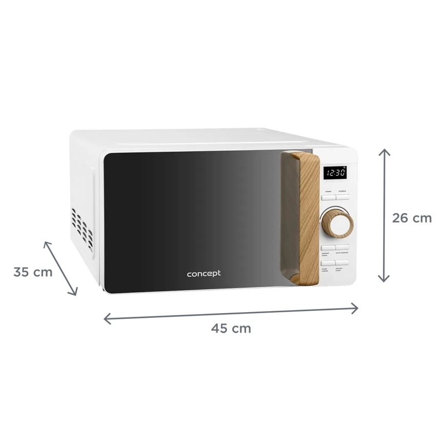 Concept MT4420wh - 800 W/230 V mikroaaltouuni, 20 l, valkoinen
