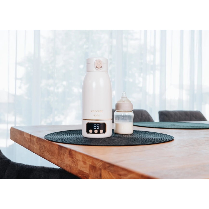 Concept OC4000 - KIDO-matkalämmitin vedelle ja maidolle 500 ml 36W/7,4V 5000 mAh beige